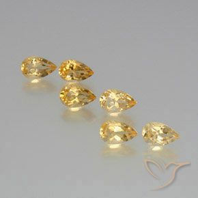 Pedras preciosas de Citrino Dourado natural de 5.31 ct, Formato de pêra, VS