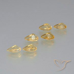 Pedras preciosas de Citrino Dourado natural de 5.31 ct, Formato de pêra, VS