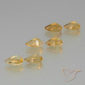 Pedras preciosas de Citrino Dourado natural de 5.03 ct, Formato de pêra, VS