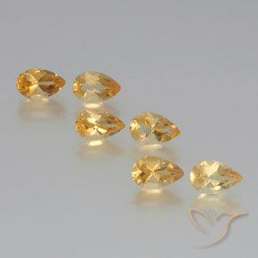 Pedras preciosas de Citrino Dourado natural de 5.14 ct, Formato de pêra, VS