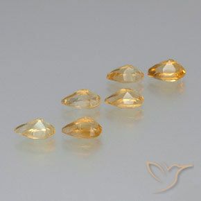 Pedras preciosas de Citrino Dourado natural de 5.14 ct, Formato de pêra, VS