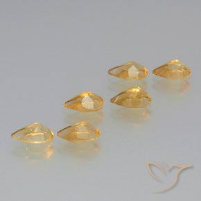 Pedras preciosas de Citrino Dourado claro natural de 4.37 ct, Formato de pêra, VS