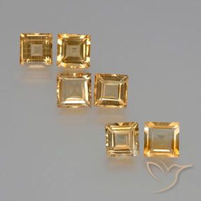 Pedras preciosas de Citrino Laranja claro-dourado natural de 6.10 ct, Quadrado, VS