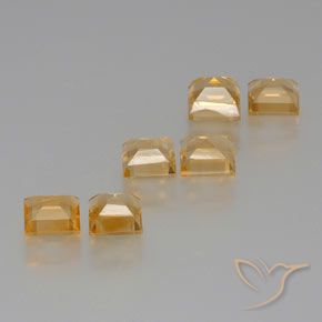 Pedras preciosas de Citrino Laranja claro-dourado natural de 6.10 ct, Quadrado, VS