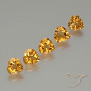 4.87ctw Natural Laranja Profundo-Ouro Citrino, Coração, VS
