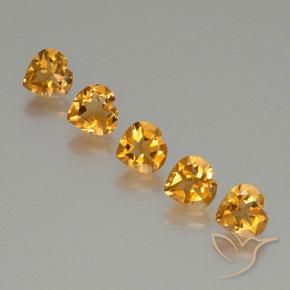 Pedras preciosas de Citrino Laranja Profundo-Ouro natural de 4.87 ct, Coração, VS