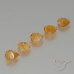 Pedras preciosas de Citrino Laranja Profundo-Ouro natural de 4.87 ct, Coração, VS