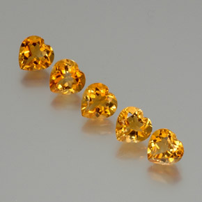 Pedras preciosas de Citrino Ouro natural de 5.81 ct, Formato de coração, VS