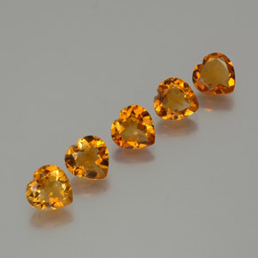Pedras preciosas de citrino laranja natural de 4,93 ct, formato de coração, VS