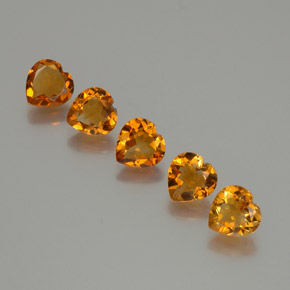 Pedras preciosas de citrino laranja natural de 4,93 ct, formato de coração, VS