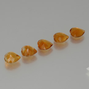 Pedras preciosas de citrino laranja natural de 4,93 ct, formato de coração, VS