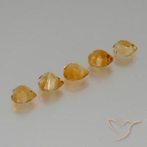 Pedras preciosas de Citrino Laranja Profundo-Ouro natural de 5.22 ct, Coração, VS