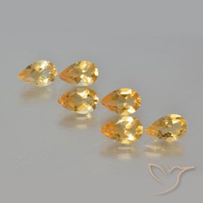 4.92ctw Natural Laranja-dourado médio-claro Citrino, Formato de pêra, VS