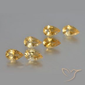 Pedras preciosas de Citrino Laranja-Ouro natural de 4.82 ct, Formato de pêra, VS