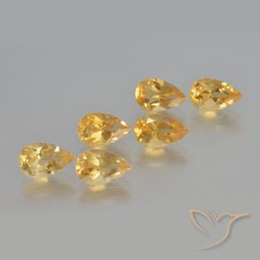 Pedras preciosas de Citrino Laranja-Ouro natural de 5.14 ct, Formato de pêra, VS