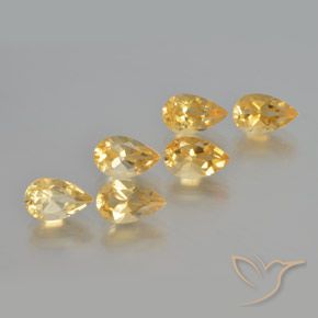 Pedras preciosas de Citrino ouro médio natural de 5.40 ct, Formato de pêra, VS