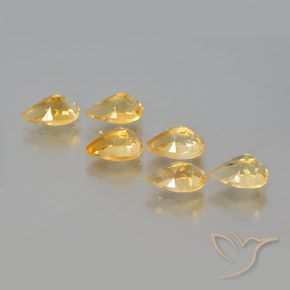 Pedras preciosas de Citrino ouro médio natural de 5.40 ct, Formato de pêra, VS