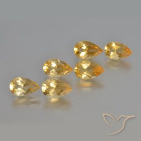 Pedras preciosas de Citrino Dourado natural de 4.80 ct, Formato de pêra, VS