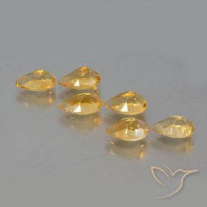 Pedras preciosas de Citrino Dourado natural de 4.80 ct, Formato de pêra, VS