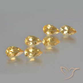 Pedras preciosas de Citrino ouro médio natural de 5.02 ct, Formato de pêra, VS