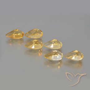 Pedras preciosas de Citrino ouro médio natural de 5.02 ct, Formato de pêra, VS
