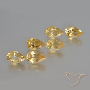 Pedras preciosas de Citrino Dourado natural de 4.99 ct, Formato de pêra, VVS-VS