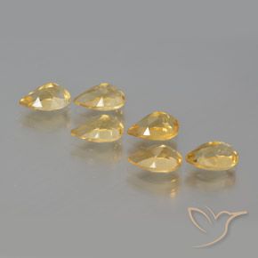 Pedras preciosas de Citrino Dourado natural de 4.99 ct, Formato de pêra, VVS-VS