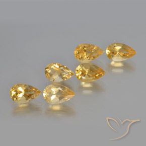 Pedras preciosas de Citrino Dourado natural de 5.18 ct, Formato de pêra, VS