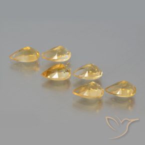 Pedras preciosas de Citrino Dourado natural de 5.18 ct, Formato de pêra, VS