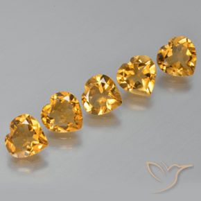 4.82ctw Natural Laranja-Ouro Citrino, Coração, VS