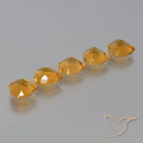 Pedras preciosas de Citrino Laranja-Ouro natural de 4.82 ct, Coração, VS
