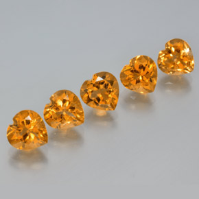 Pedras preciosas de citrino dourado natural de 6,11 ct, formato de coração, VS