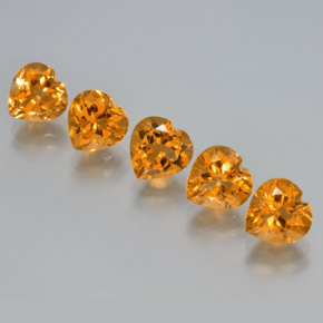 Pedras preciosas de citrino dourado natural de 6,11 ct, formato de coração, VS