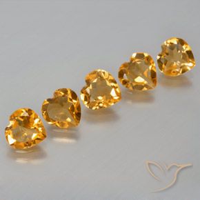 4.29ctw Natural Laranja Profundo-Ouro Citrino, Coração, VS