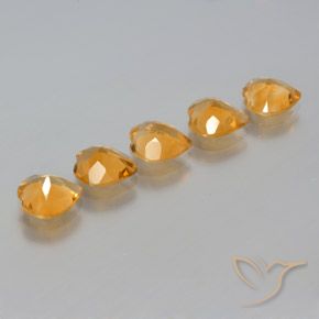 Pedras preciosas de Citrino Laranja Profundo-Ouro natural de 4.29 ct, Coração, VS