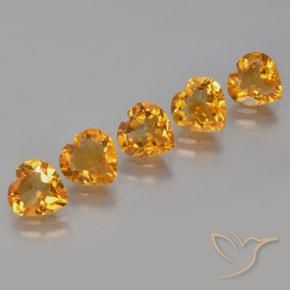 4.92ctw Natural Laranja escuro-dourado Citrino, Coração, VS