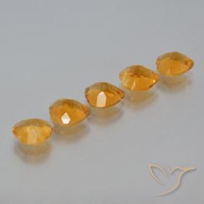 Pedras preciosas de Citrino Laranja escuro-dourado natural de 4.92 ct, Coração, VS