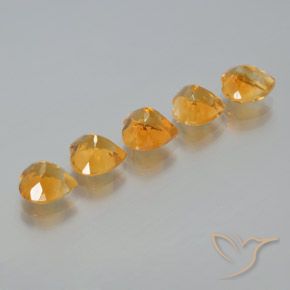 Pedras preciosas de Citrino Laranja escuro-dourado natural de 5.82 ct, Coração, VS