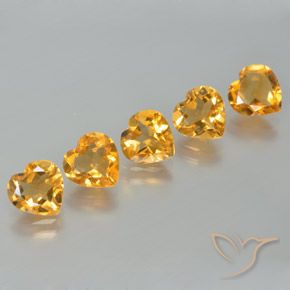 5.06ctw Natural Laranja-dourado médio Citrino, Coração, VS
