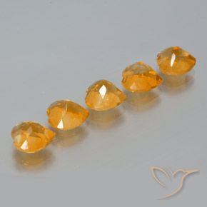 Pedras preciosas de Citrino Laranja Profundo-Ouro natural de 5.61 ct, Coração, VS