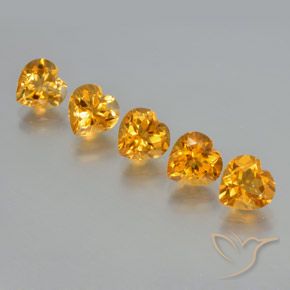Pedras preciosas de Citrino Laranja Profundo-Ouro natural de 5.90 ct, Coração, VS