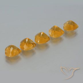 Pedras preciosas de Citrino Laranja Profundo-Ouro natural de 5.90 ct, Coração, VS