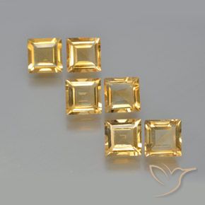 5.81ctw Natural Dourado Citrino, Quadrado, VS