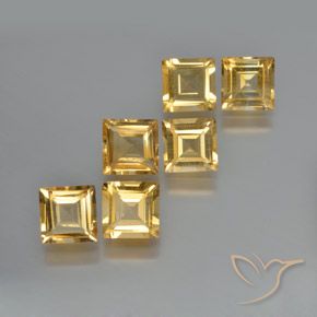 Pedras preciosas de Citrino Laranja Dourada natural de 5.81 ct, Quadrado, VS