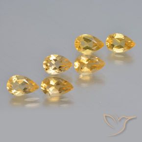 Pedras preciosas de Citrino ouro médio natural de 4.35 ct, Formato de pêra, VS