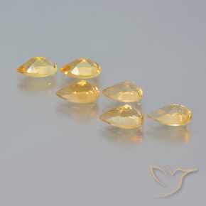 Pedras preciosas de Citrino ouro médio natural de 4.35 ct, Formato de pêra, VS