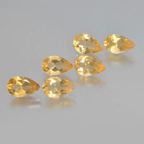 Pedras preciosas de citrino dourado natural de 4,19 ct, formato de pêra, VS