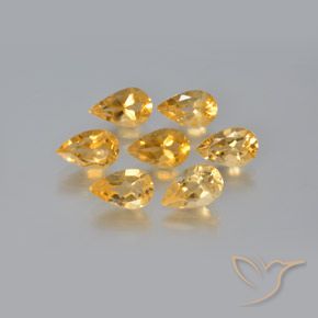 5.78ctw Natural Laranja claro-dourado Citrino, Formato de pêra, VS