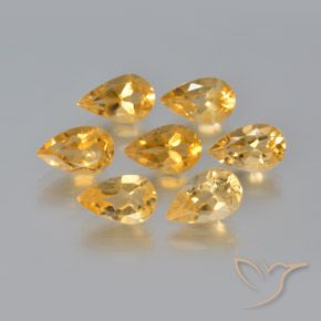 Pedras preciosas de Citrino Laranja claro-dourado natural de 5.78 ct, Formato de pêra, VS