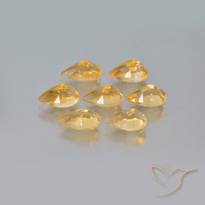 Pedras preciosas de Citrino Laranja claro-dourado natural de 5.78 ct, Formato de pêra, VS
